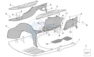 Scarabeo 125-200 e3 (eng. piaggio) drawing Central body II