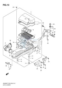 AN400 (E3-E28) Burgman drawing AIR CLEANER (MODEL K7 K8 K9)