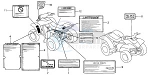 TRX300EX SPORTRAX drawing CAUTION LABEL