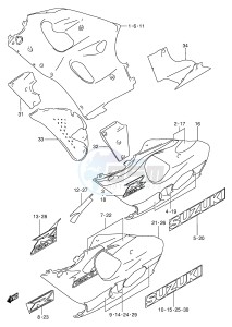 GSX-R750 (E2) drawing UNDER COWLING BODY (MODEL X)