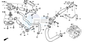 VFR800FI drawing THERMOSTAT/WATER PIPE