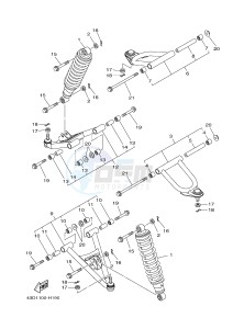 YFM90R (43DB 43DC 43DA 43DA) drawing FRONT SUSPENSION & WHEEL