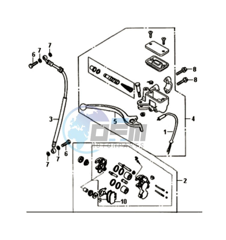 VOORBRAKE CALIPER / BRAKE LEVER /BRAKE LINES