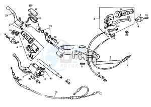 GPR R - 50 cc drawing HANDLEBAR-DRIVE CONTROLS