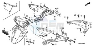 CBR600RRA UK - (E / 3E) drawing REAR FENDER