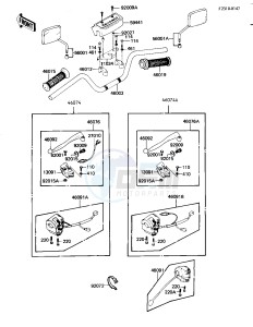 KZ 1100 B [GPZ) (B1-B2) [GPZ) drawing HANDLEBAR -- KZ1100-B1- -