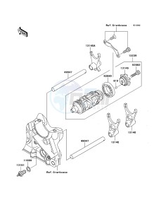 Z1000 ZR1000B7F FR GB XX (EU ME A(FRICA) drawing Gear Change Drum/Shift Fork(s)