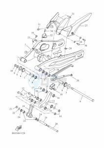 XSR700 MTM690D (BJX1) drawing REAR ARM