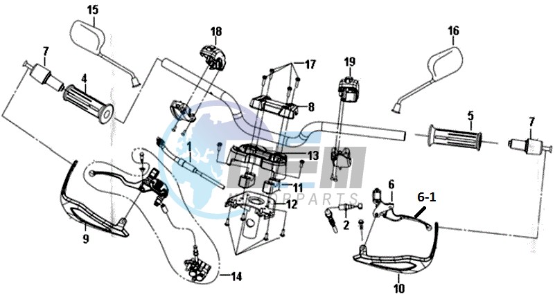 STEERING / BRAKE LEVERS CPL.  L/R