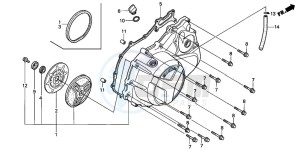 VTR1000F SUPER HAWK drawing RIGHT CRANKCASE COVER