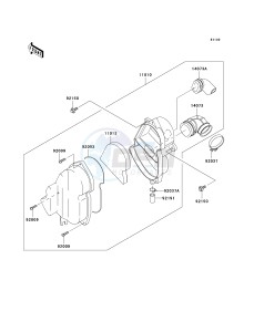 KLX 110 A (KLX110 MONSTER ENERGY) (A6F-A9FA) A6F drawing AIR CLEANER