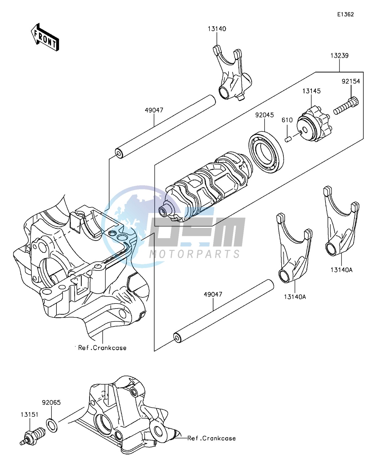 Gear Change Drum/Shift Fork(s)