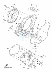 WR450F (B7R9) drawing CRANKCASE COVER 1