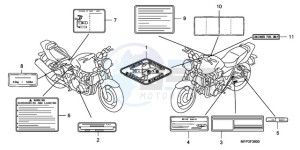 CB1300A9 BR / ABS CO MME - (BR / ABS CO MME) drawing CAUTION LABEL (CB1300/CB1 300A)