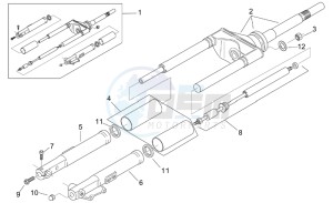 Scarabeo 100 (eng. Minarelli) drawing Front Fork