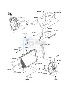 Z1000SX ABS ZX1000HBF FR GB XX (EU ME A(FRICA) drawing Radiator