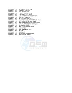 LT-F400 (P17) drawing * COLOR CHART *