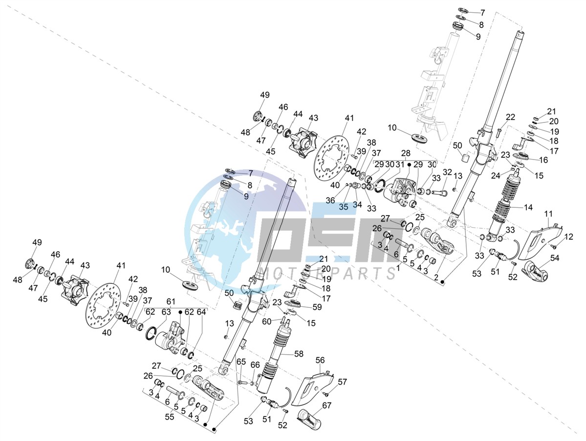 Fork/steering tube - Steering bearing unit