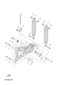 YP125RA (ABS) X-MAX 250 ABS (2DL2 2DL2 2DL2 2DL2) drawing REAR ARM & SUSPENSION