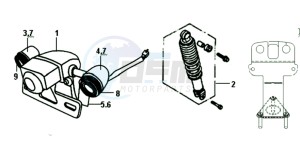 ALLO 50 25 KM/H L6 drawing TAIL LIGHT - REAR SUSPENSION