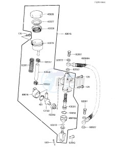 ZX 750 E [GPZ 750 TURBO] (E1-E2) [GPZ 750 TURBO] drawing REAR MASTER CYLINDER