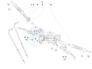 GTS 125 4T E4 ABS (EMEA) EU, GB) drawing Handlebars - Master cil.