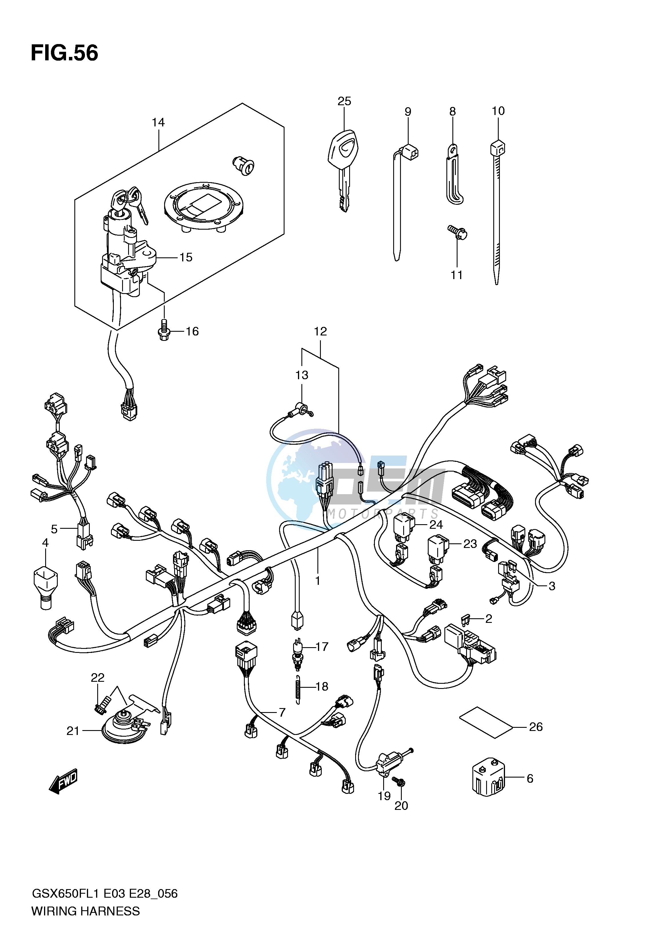 WIRING HARNESS (GSX650FAL1 E33)