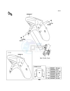 VERSYS_ABS KLE650DEF XX (EU ME A(FRICA) drawing Front Fender(s)