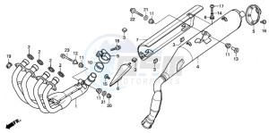 CB600F CB600S drawing EXHAUST MUFFLER (CB600F3/4/5/6)