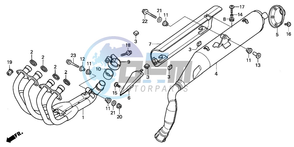 EXHAUST MUFFLER (CB600F3/4/5/6)