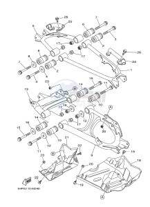 YFM550FWA YFM550DE GRIZZLY 550 (1NPC) drawing REAR ARM