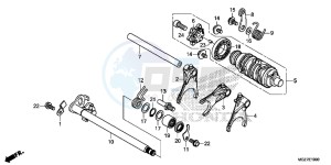 CB500XD CB500X Continue » UK - (E) drawing GEARSHIFT DRUM