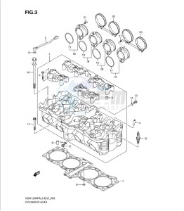 GSX1250 FA drawing CYLINDER HEAD