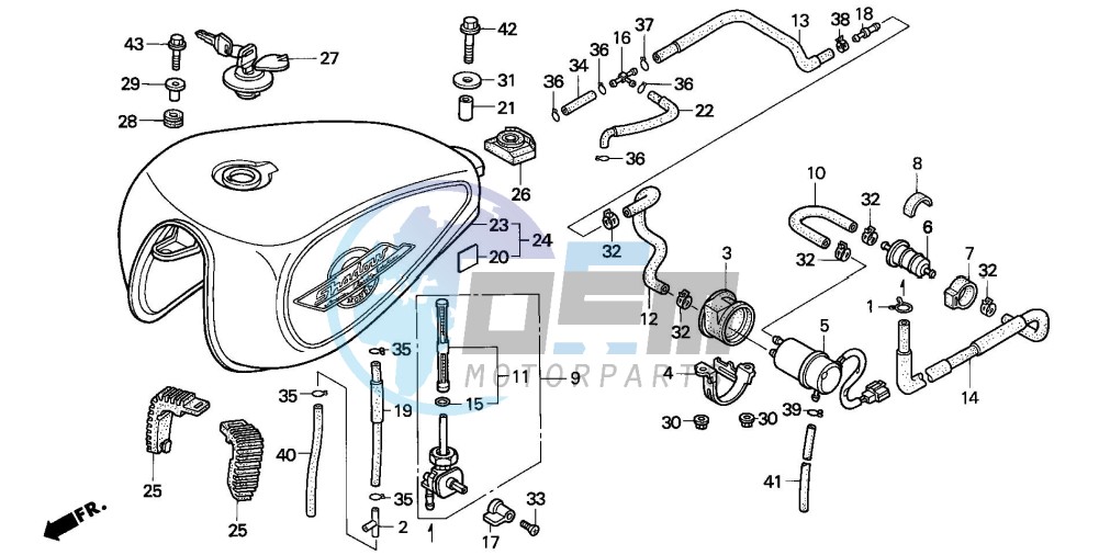 FUEL TANK/FUEL PUMP (VT1100CV/CW/C2)