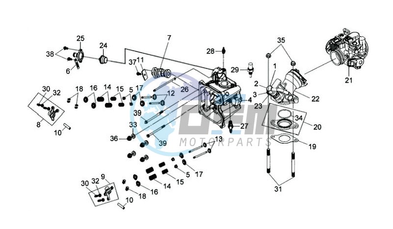 CYLINDER HEAD CPL   / THERMOSTAT