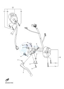 XJ6SA 600 DIVERSION (S-TYPE, ABS) (36D9) drawing HANDLE SWITCH & LEVER