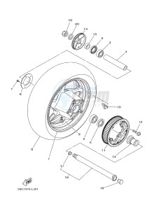 XP500A T-MAX 530 (59C9) drawing REAR WHEEL