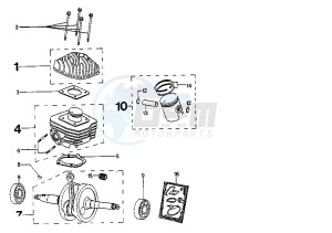 BUXY - 50 cc drawing CYLINDER-CRANKSHAFT