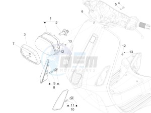 150 Sprint 4T 3V ie (APAC) (AU, CD, EX, JP, RI, TH, TN) drawing Front headlamps - Turn signal lamps