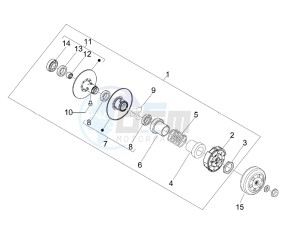 FLY 50 4T 4V USA (NAFTA) drawing Driven pulley