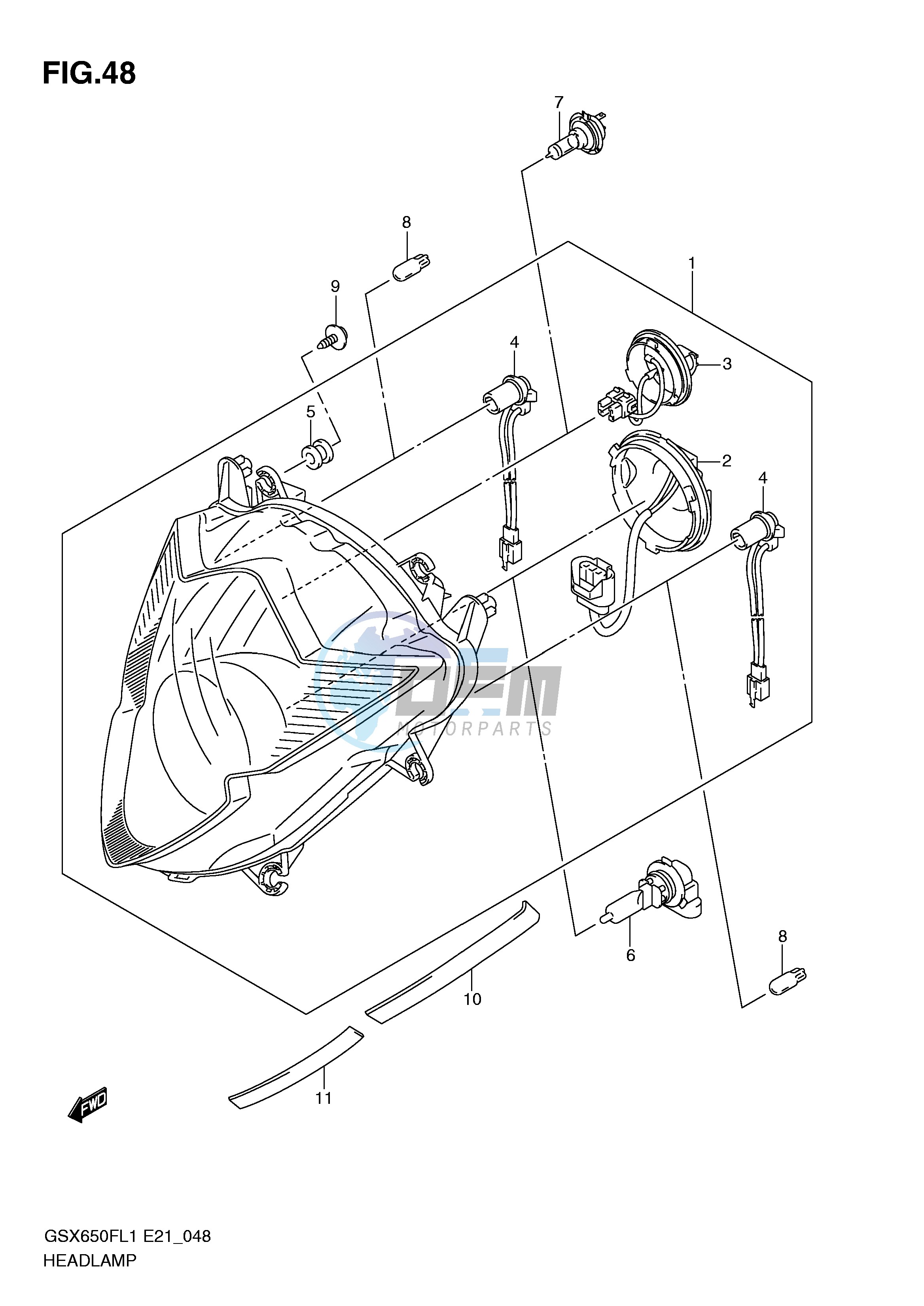 HEADLAMP (GSX650FAL1 E21)