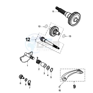 ELYSEO DM FR drawing GEARBOX AND KICKSTART