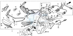 XL125V VARADERO drawing TAILLIGHT (XL125V7/8)