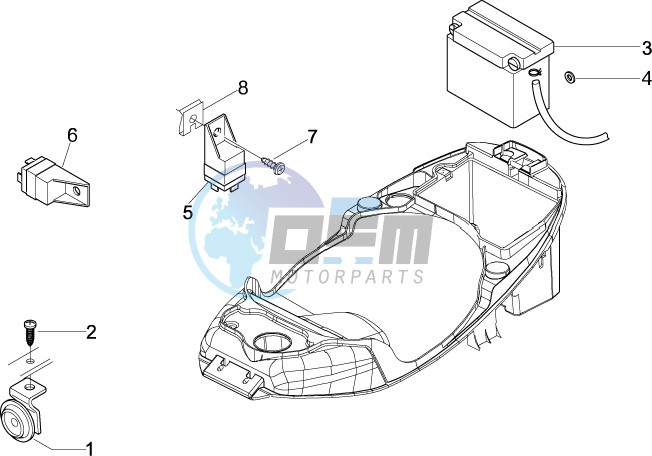 Control switches - Battery - Horn