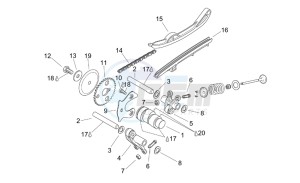 Scarabeo 125-150-200 (eng. Rotax) drawing Valve control