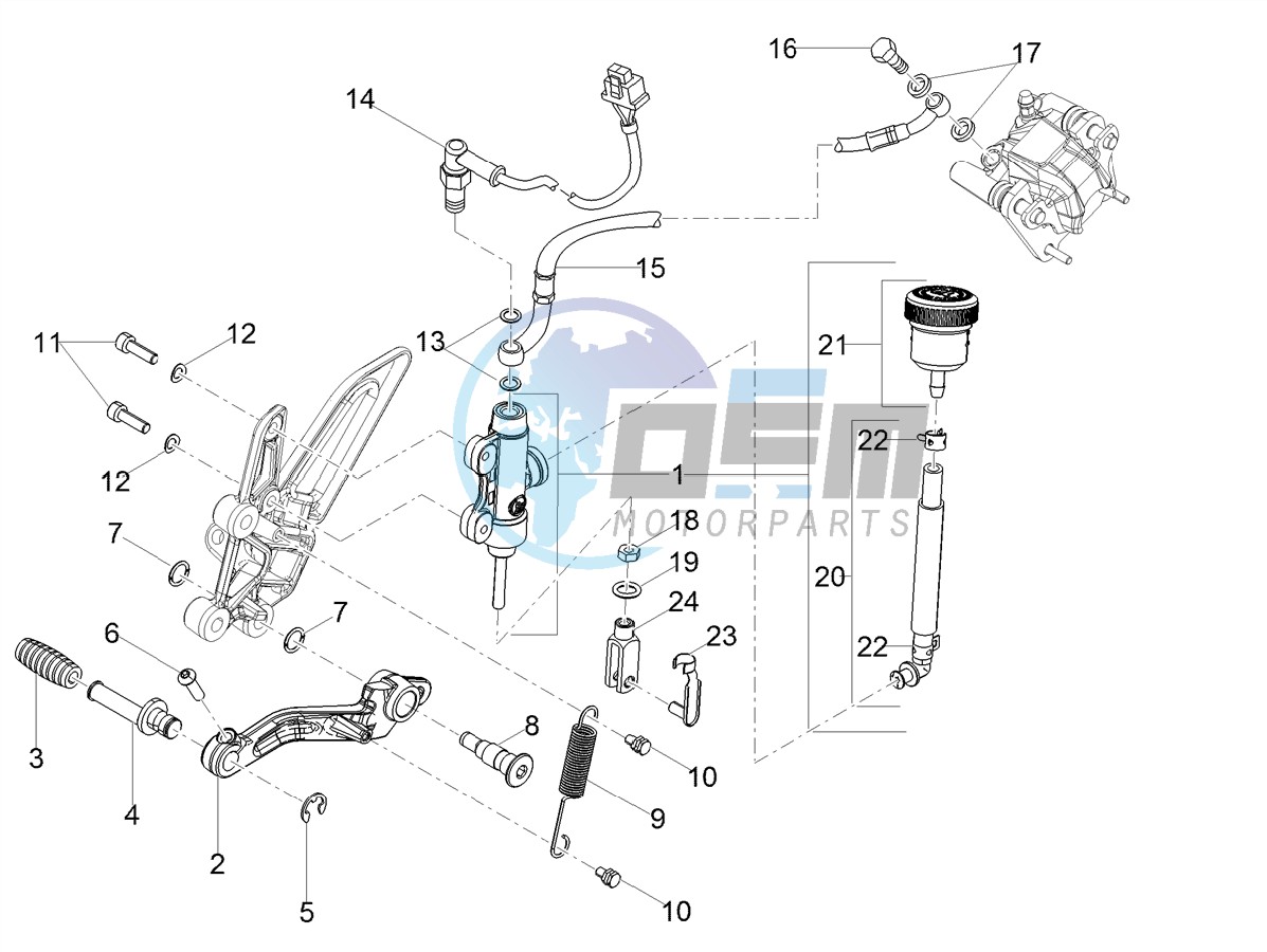 Rear master cylinder