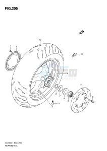 AN400 (E2) Burgman drawing REAR WHEEL (AN400ZAL1 E19)