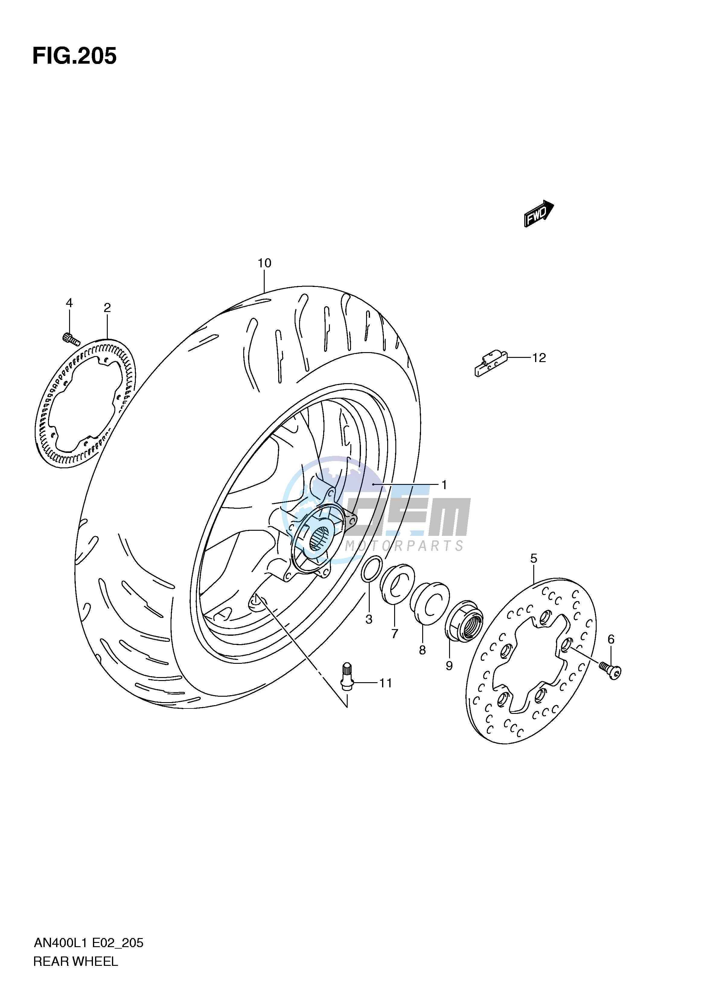 REAR WHEEL (AN400ZAL1 E19)