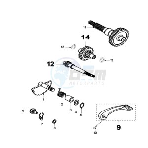 VIVA 3 L 50 2T drawing DRIVE TRAIN AND KICKSTARTER