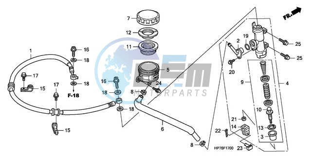 RR. BRAKE MASTER CYLINDER